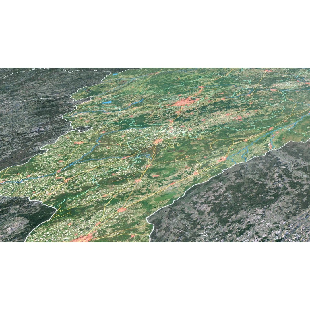 Belarus Map 3D Model – Realistic Satellite Terrain with PBR Textures - View 5
