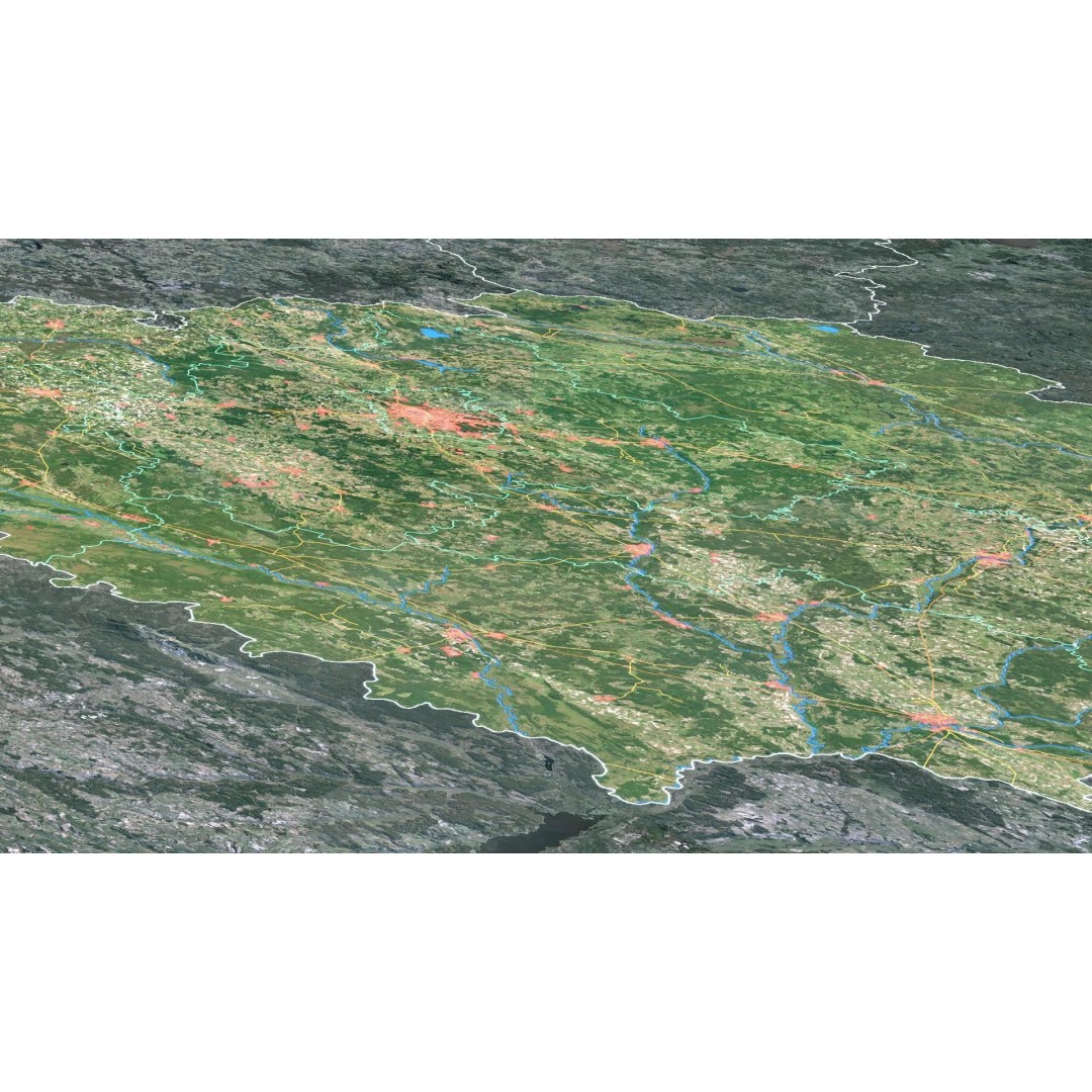 Belarus Map 3D Model – Realistic Satellite Terrain with PBR Textures - View 6