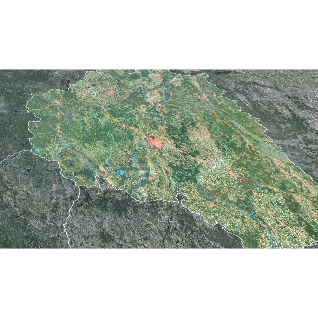 Belarus Map 3D Model – Realistic Satellite Terrain with PBR Textures - View 7