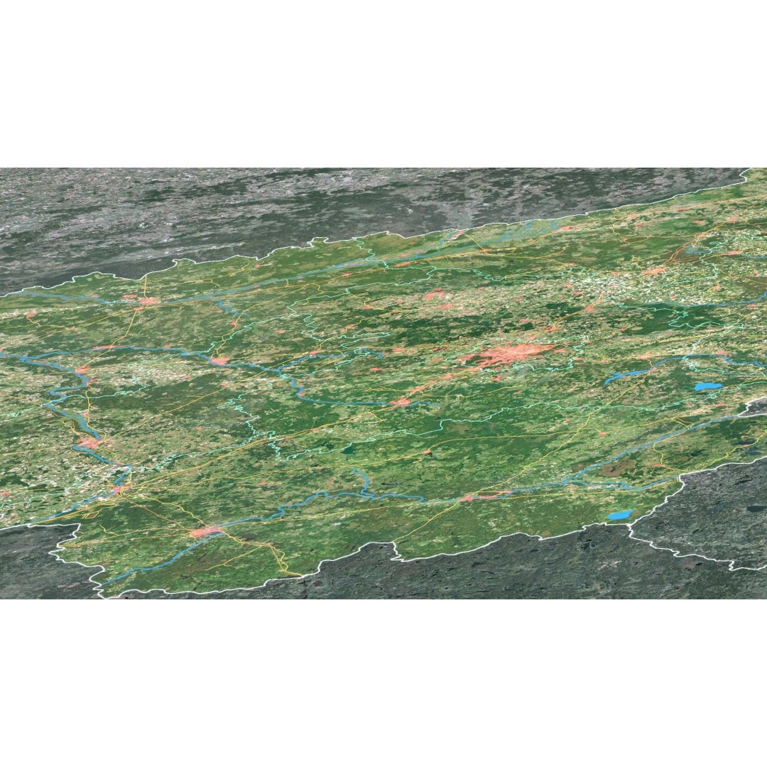 Belarus Map 3D Model – Realistic Satellite Terrain with PBR Textures - View 8