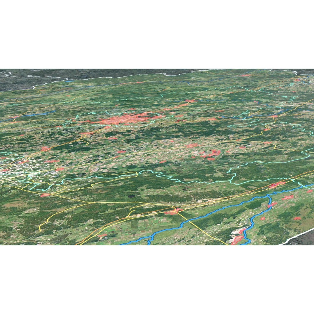 Belarus Map 3D Model – Realistic Satellite Terrain with PBR Textures - View 9