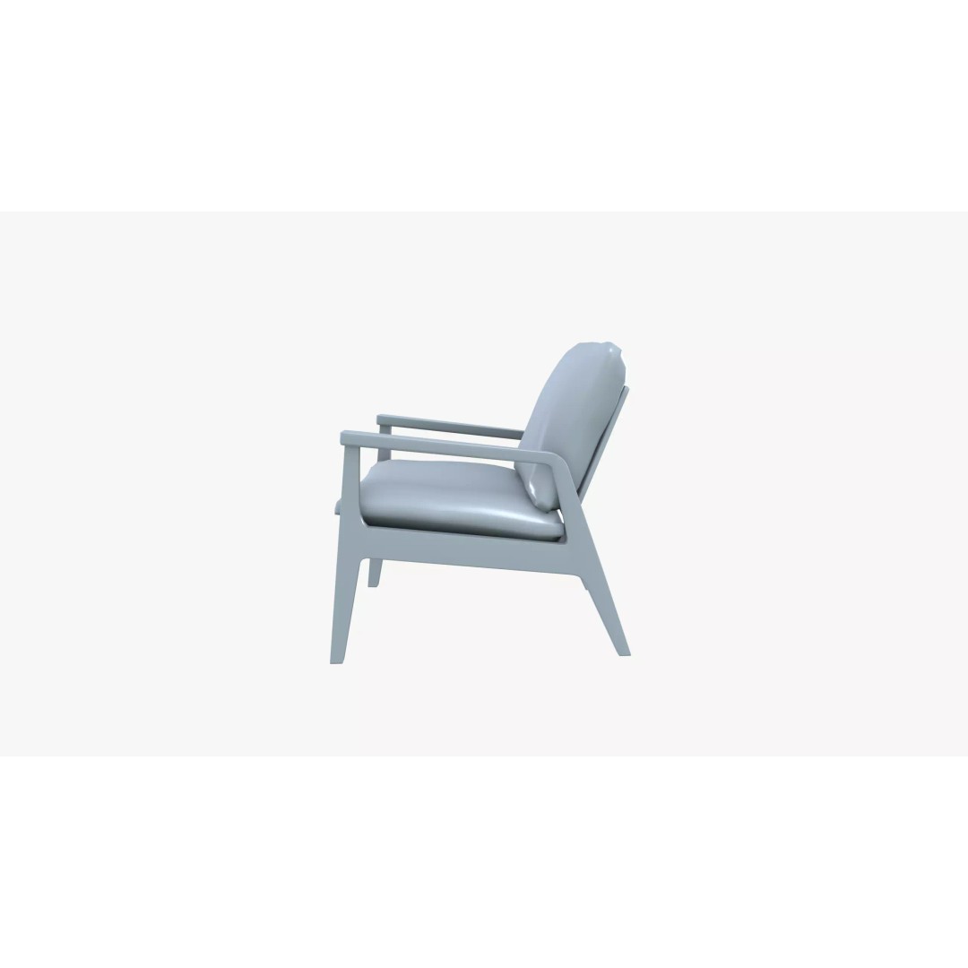 Armchair 3D Model – Low Poly Accent Furniture, FBX, PBR Textures - View 10