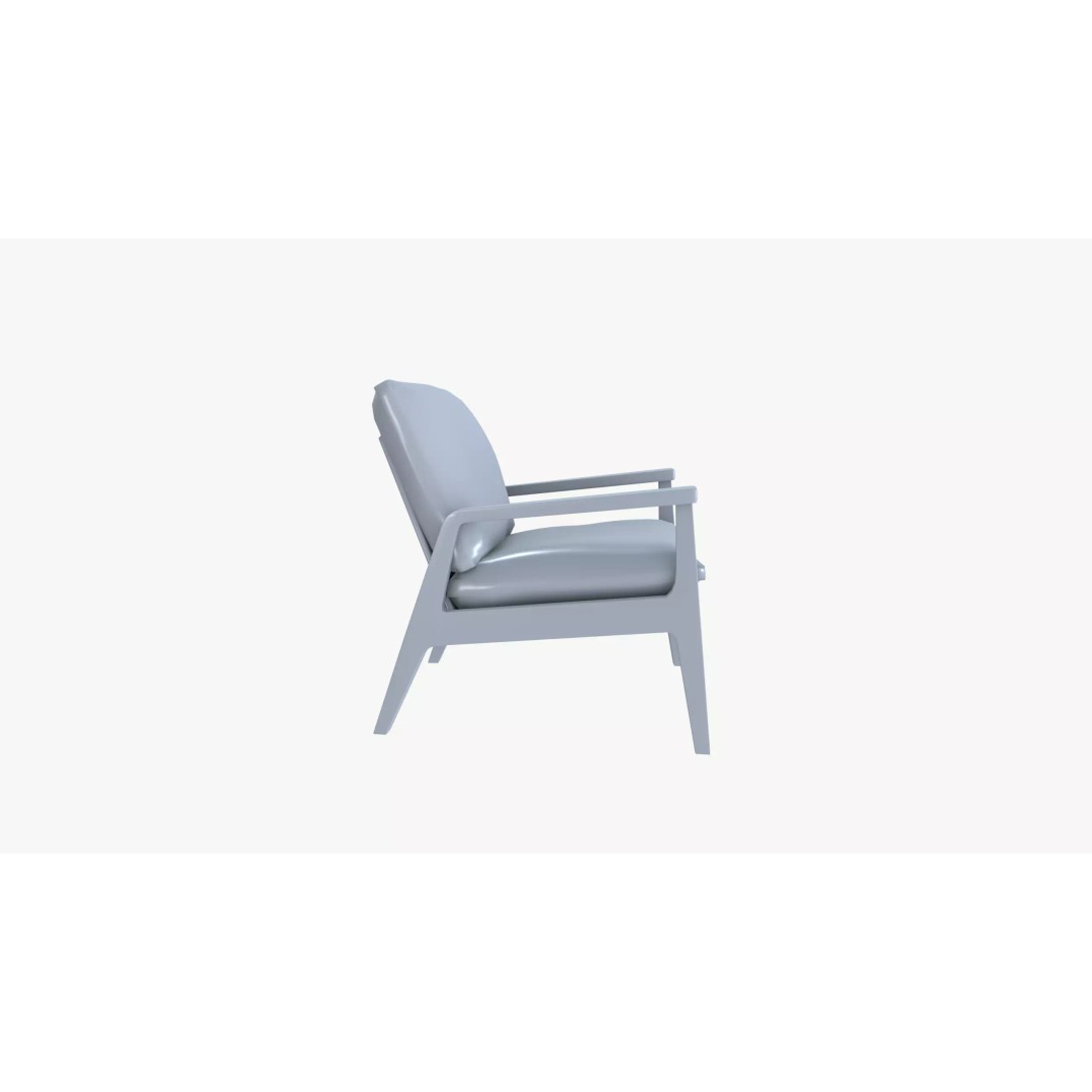 Armchair 3D Model – Low Poly Accent Furniture, FBX, PBR Textures - View 14