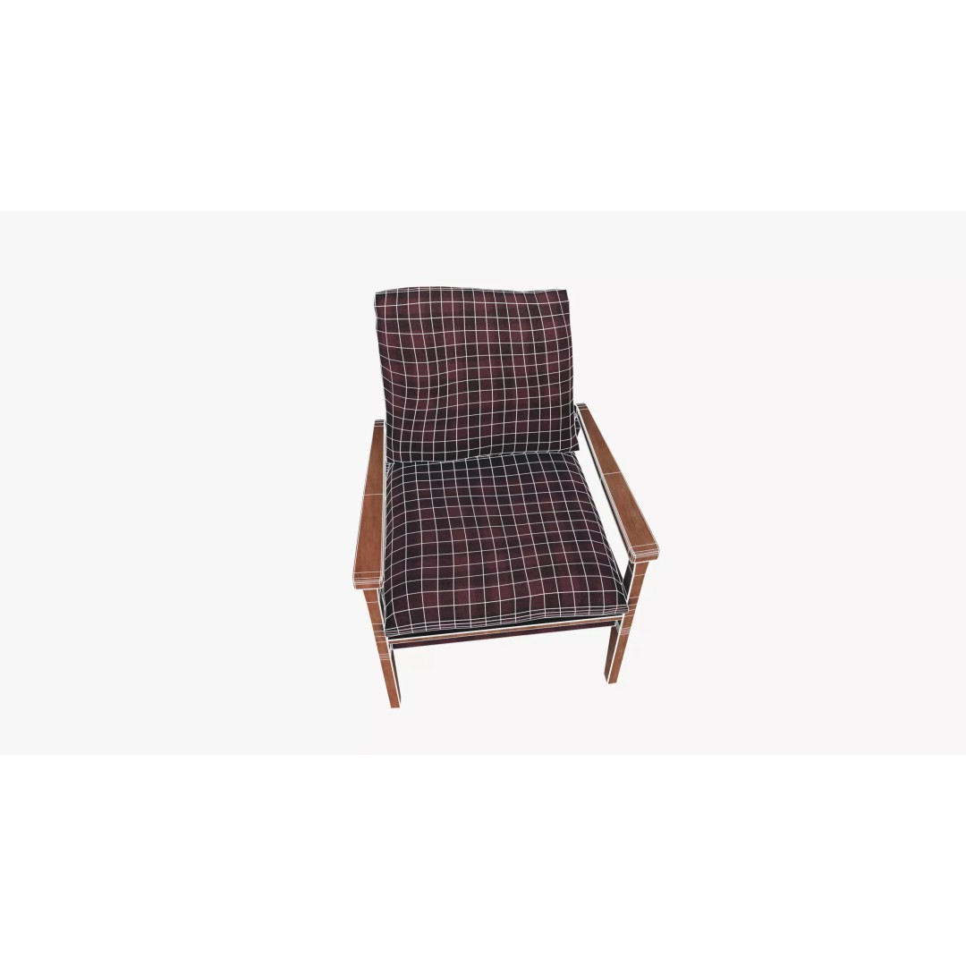 Armchair 3D Model – Low Poly Accent Furniture, FBX, PBR Textures - View 16
