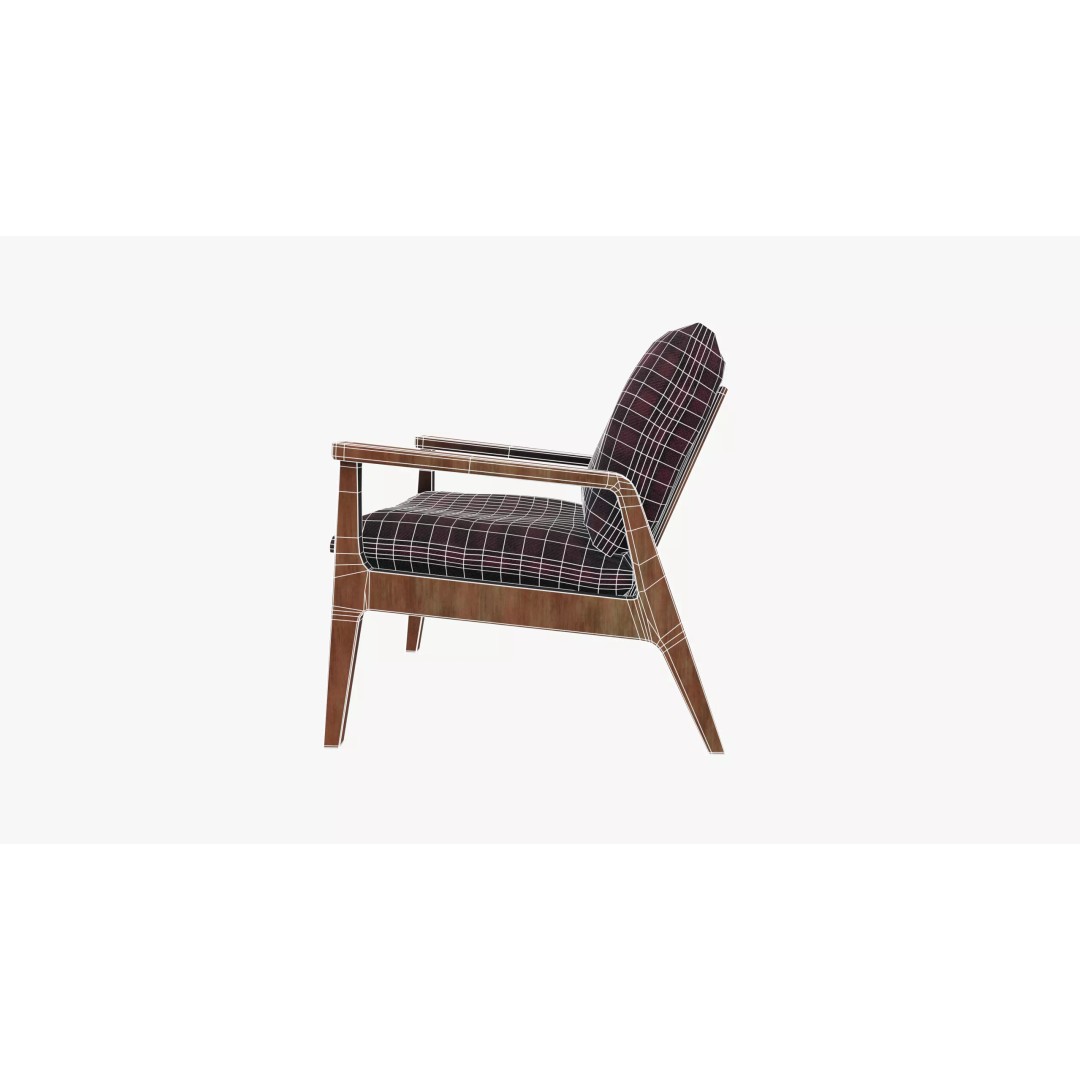Armchair 3D Model – Low Poly Accent Furniture, FBX, PBR Textures - View 17