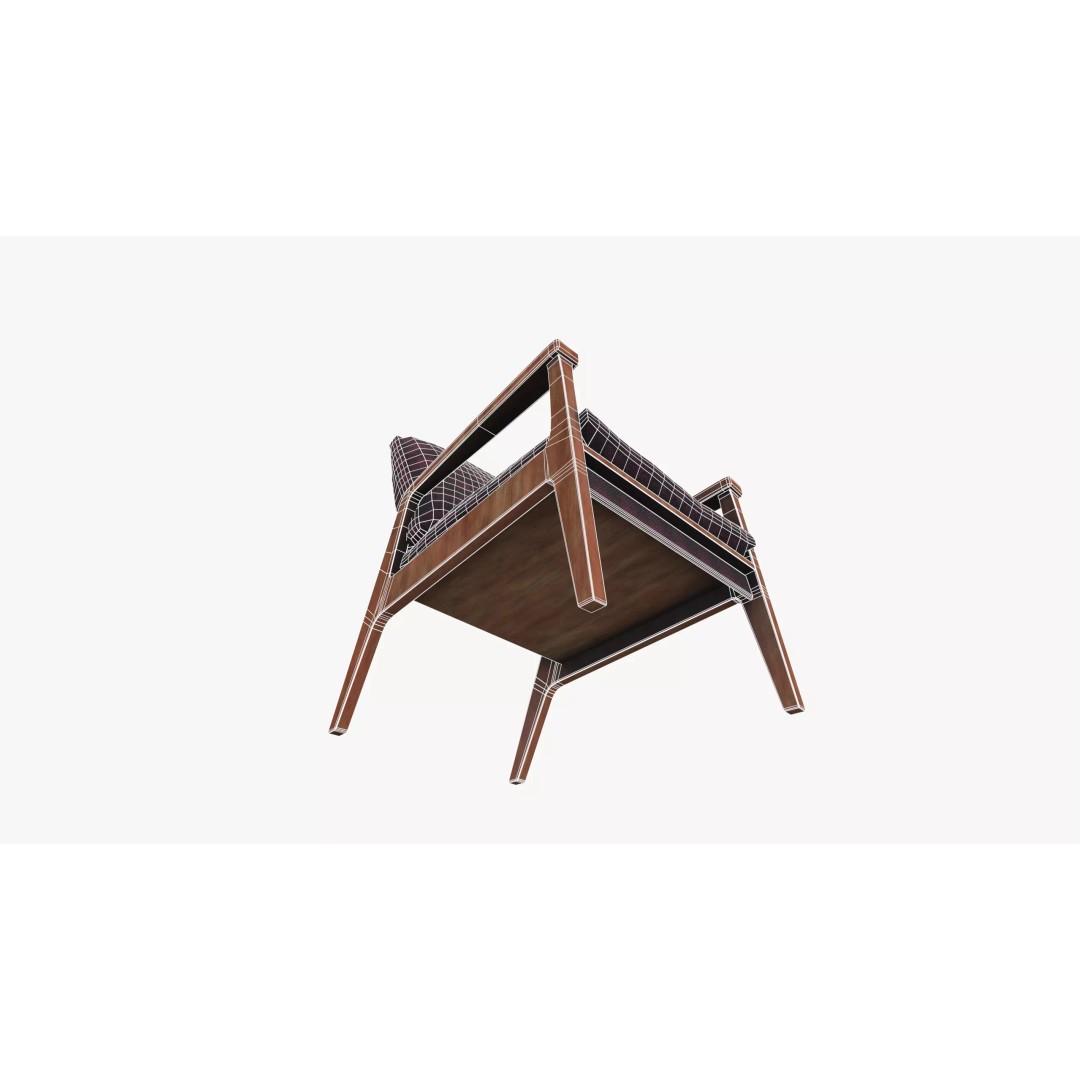 Armchair 3D Model – Low Poly Accent Furniture, FBX, PBR Textures - View 19