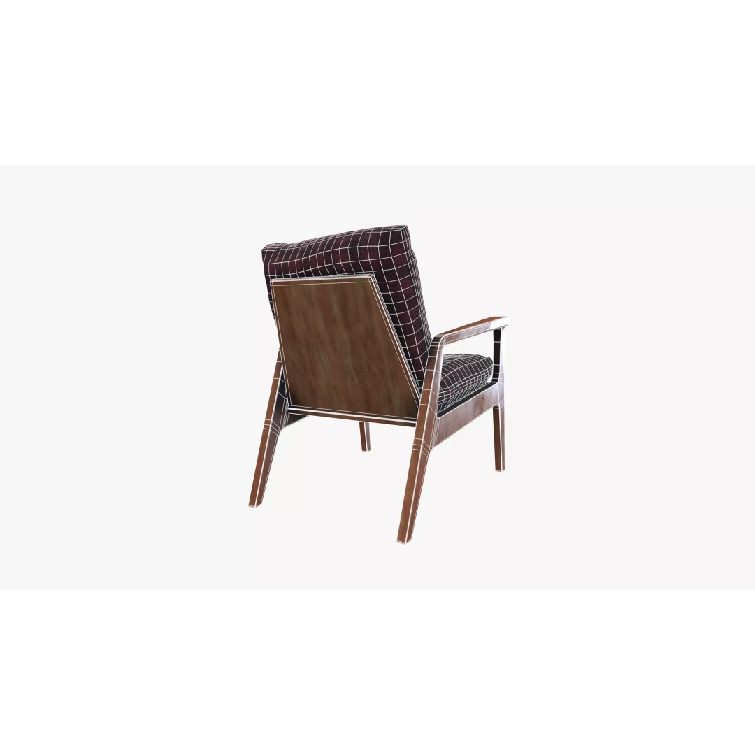 Armchair 3D Model – Low Poly Accent Furniture, FBX, PBR Textures - View 20