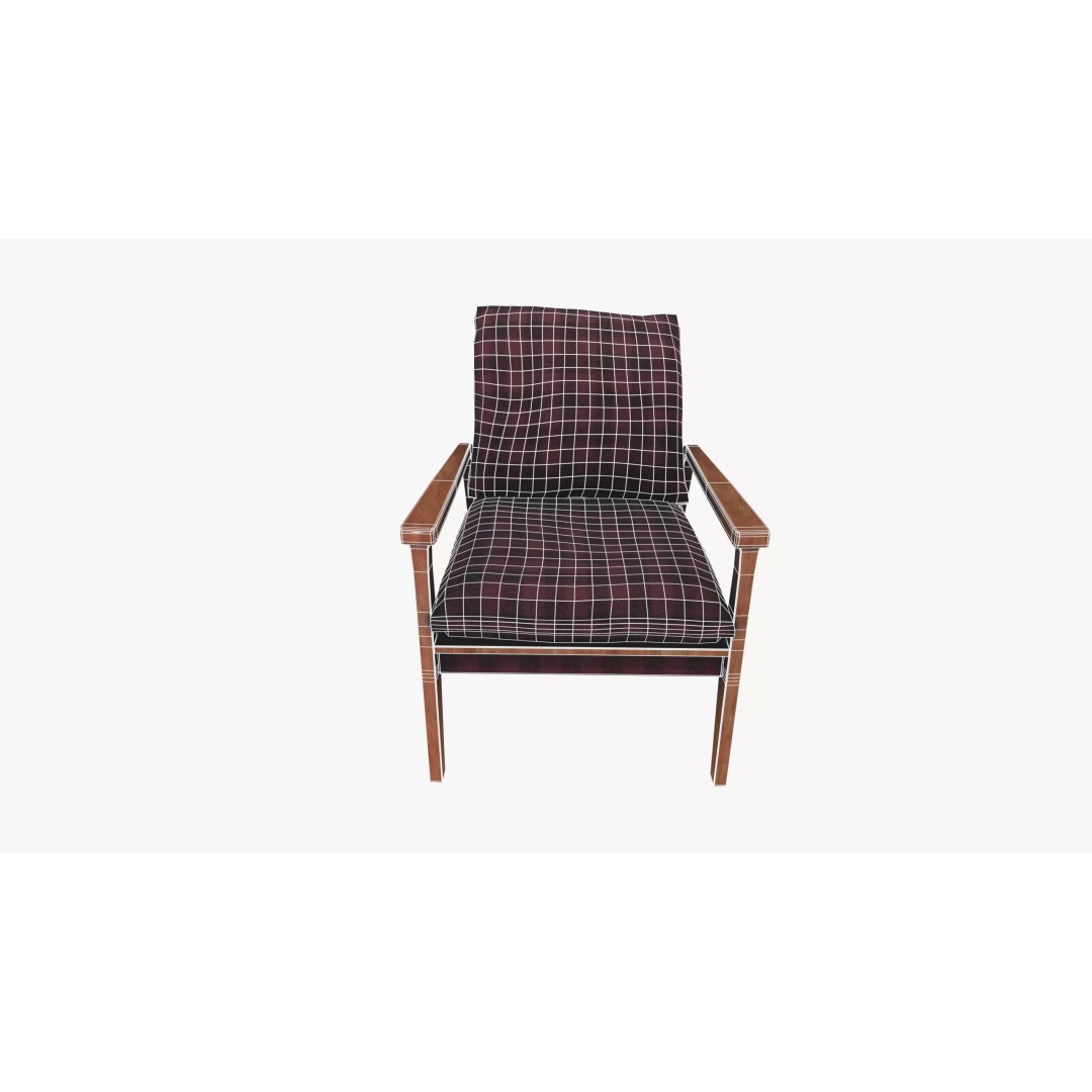 Armchair 3D Model – Low Poly Accent Furniture, FBX, PBR Textures - View 21