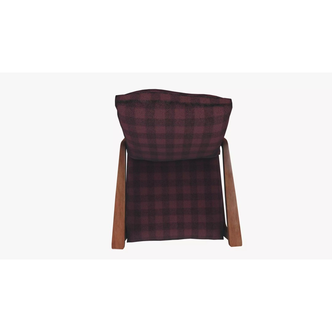 Armchair 3D Model – Low Poly Accent Furniture, FBX, PBR Textures - View 4