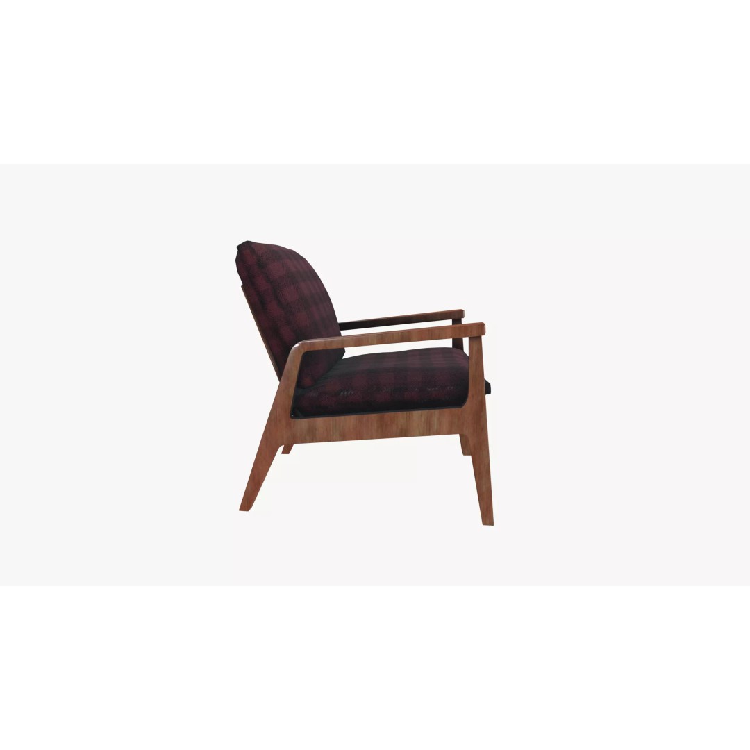 Armchair 3D Model – Low Poly Accent Furniture, FBX, PBR Textures - View 8