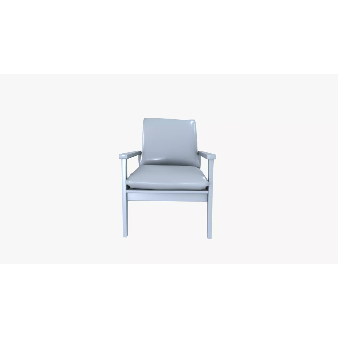 Armchair 3D Model – Low Poly Accent Furniture, FBX, PBR Textures - View 9