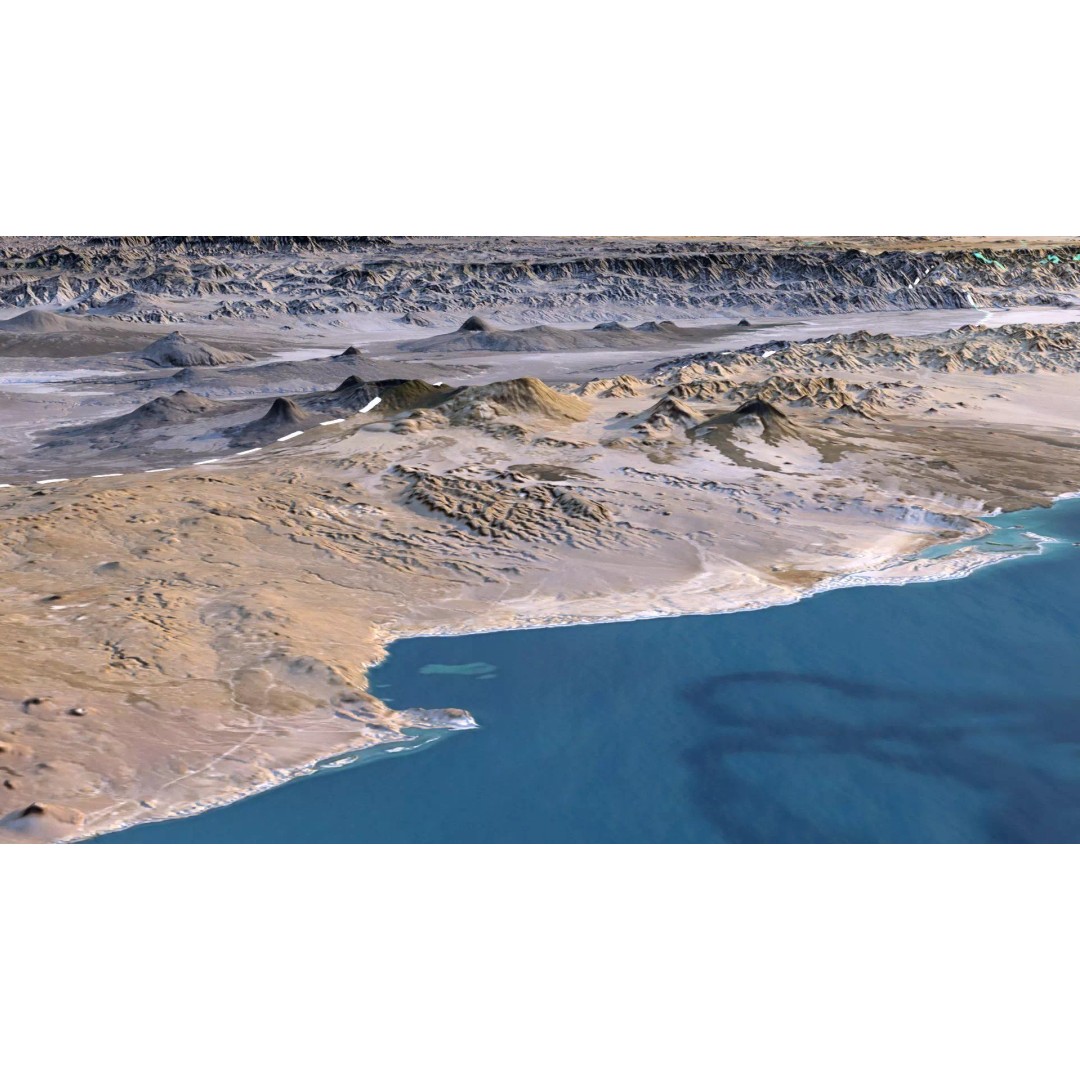 Eritrea Map 3D Model – Realistic Satellite Terrain, FBX & OBJ - View 10