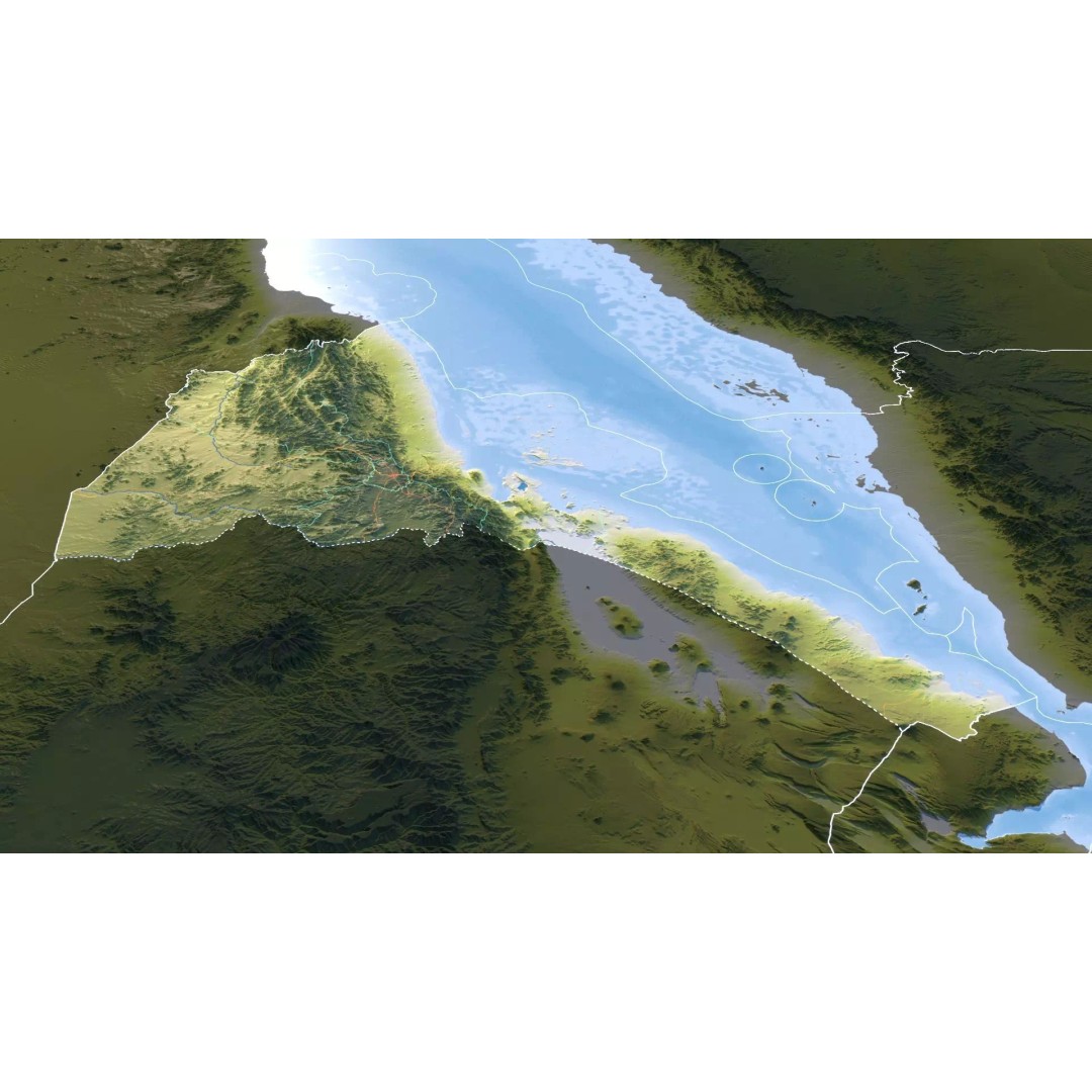 Eritrea Map 3D Model – Realistic Satellite Terrain, FBX & OBJ - View 13