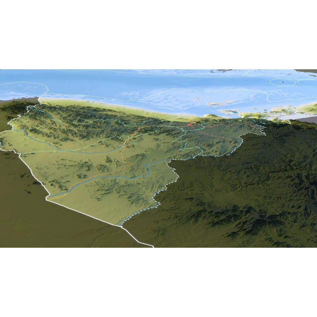 Eritrea Map 3D Model – Realistic Satellite Terrain, FBX & OBJ - View 14