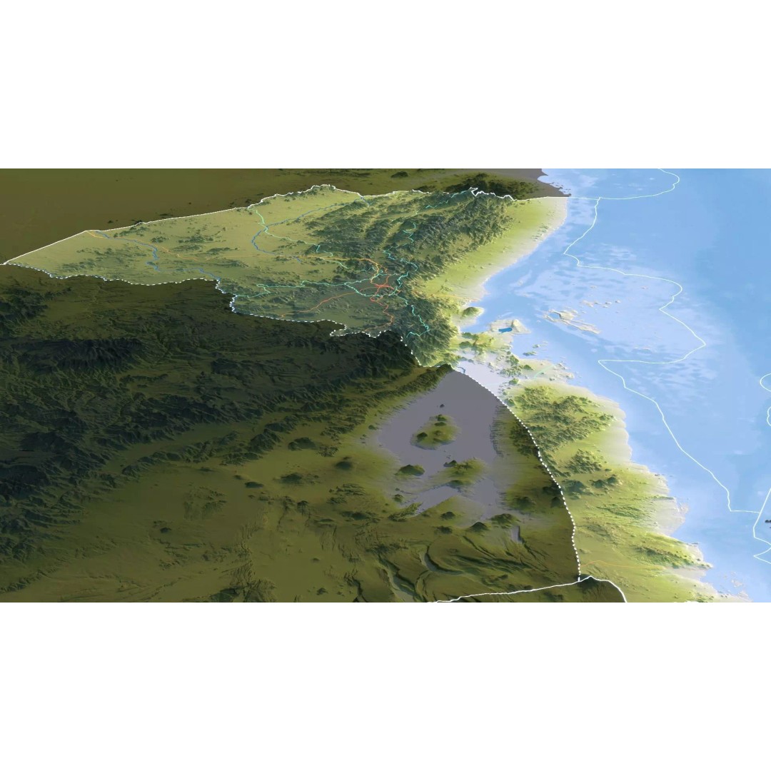 Eritrea Map 3D Model – Realistic Satellite Terrain, FBX & OBJ - View 15