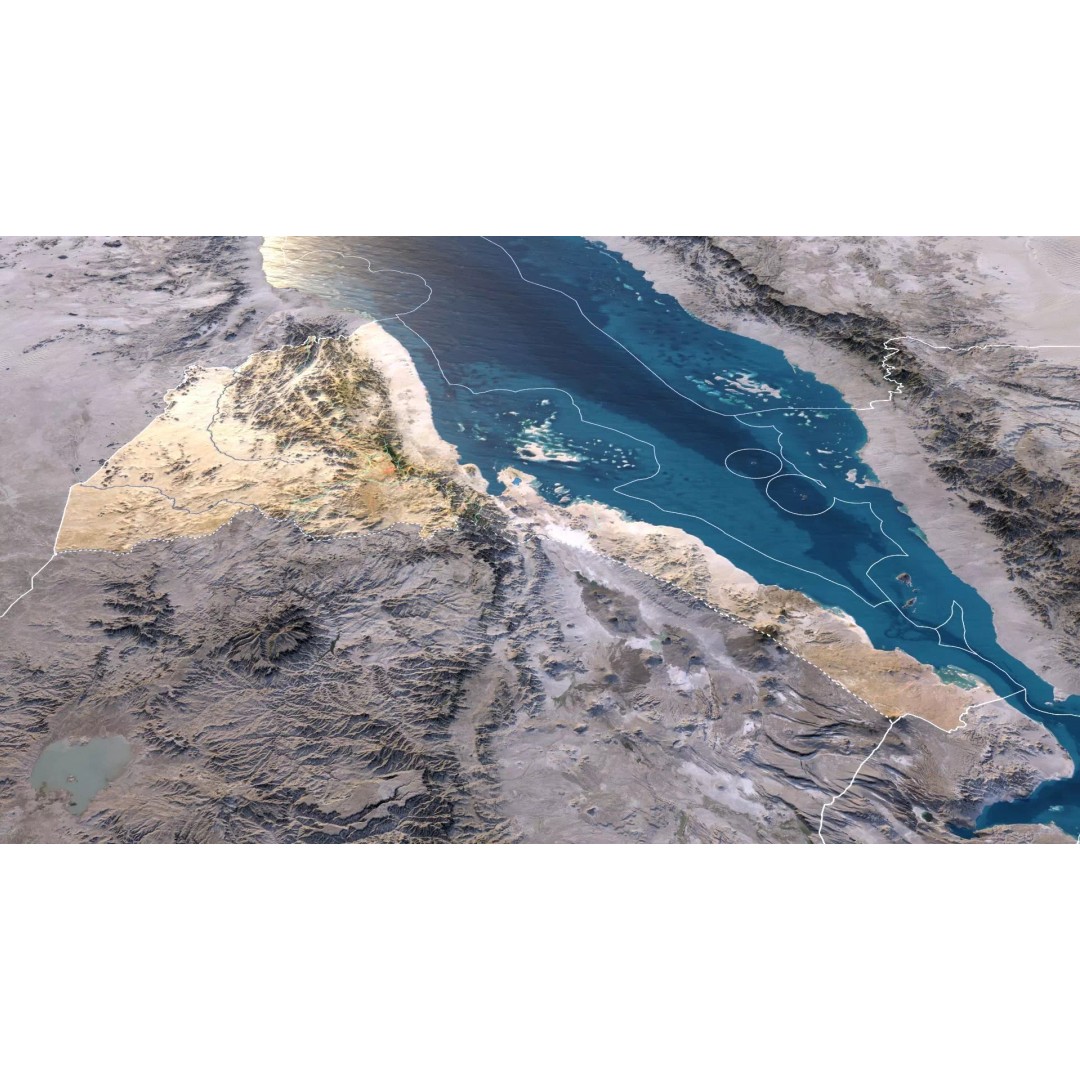 Eritrea Map 3D Model – Realistic Satellite Terrain, FBX & OBJ - View 4