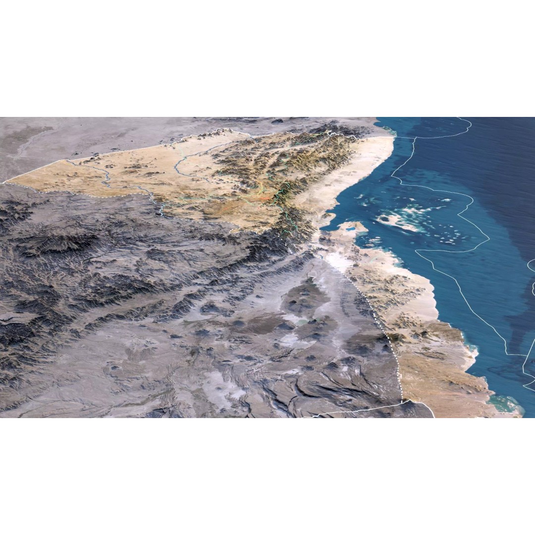 Eritrea Map 3D Model – Realistic Satellite Terrain, FBX & OBJ - View 6