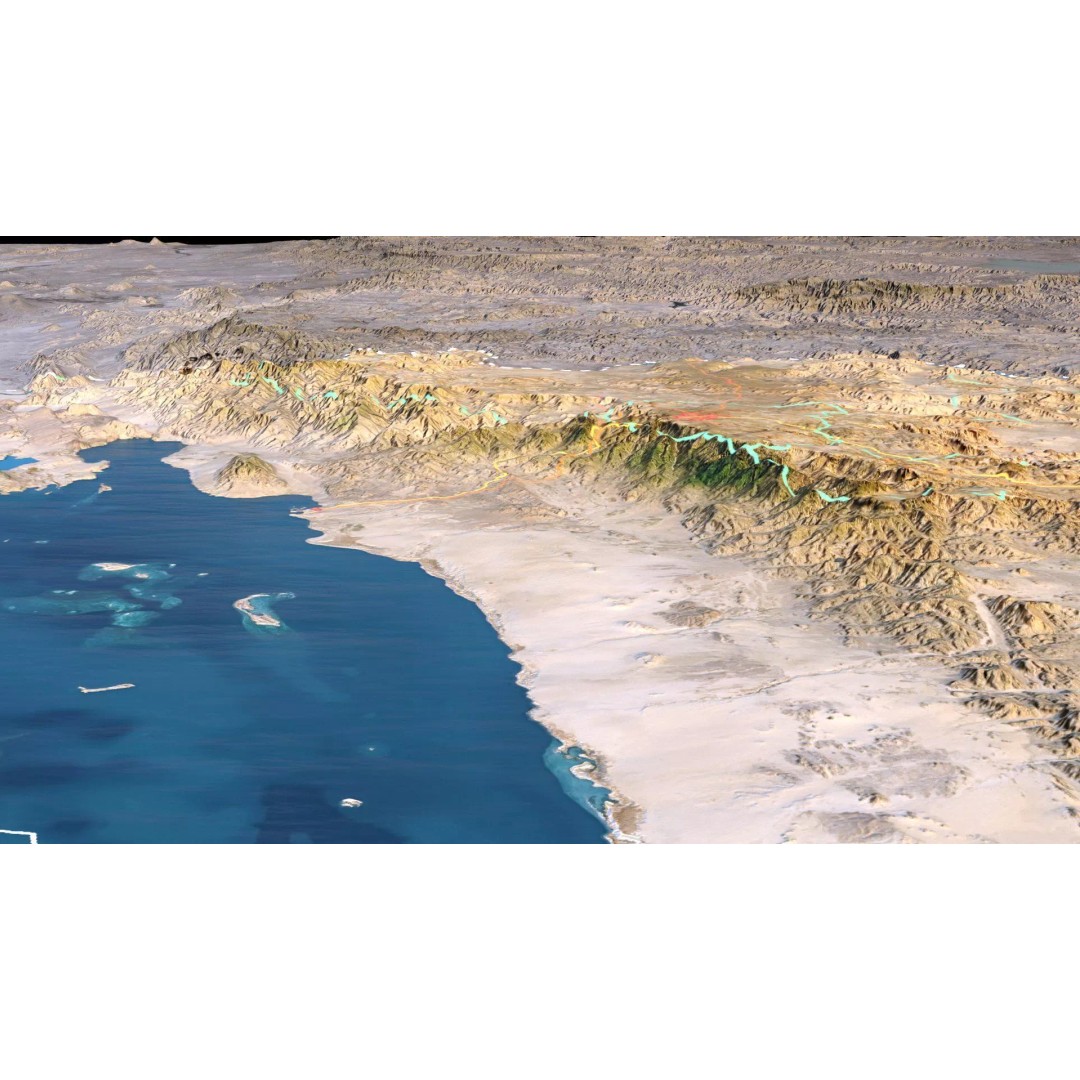 Eritrea Map 3D Model – Realistic Satellite Terrain, FBX & OBJ - View 9