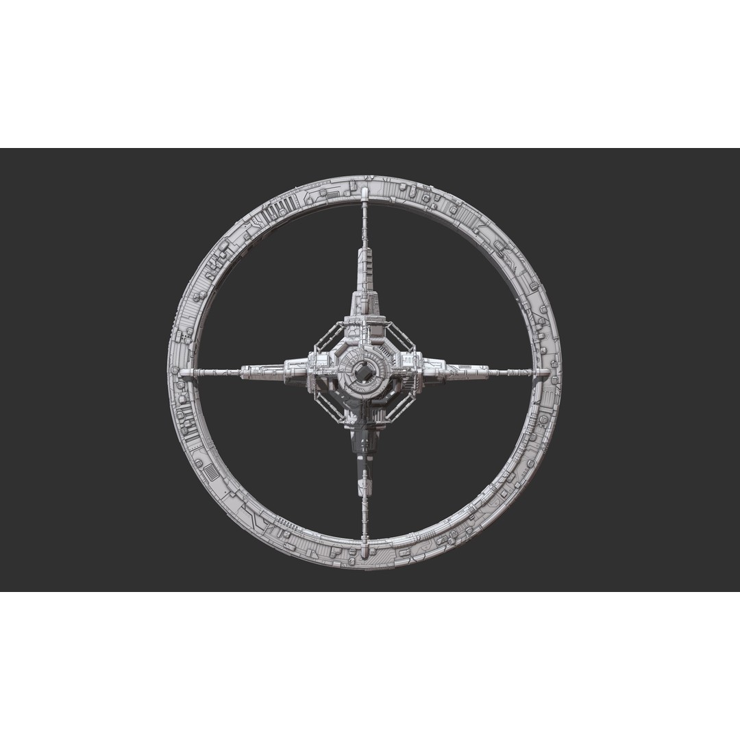 Spaceship 3D Model – Sci-Fi Space Equipment, Game Ready, FBX - View 10