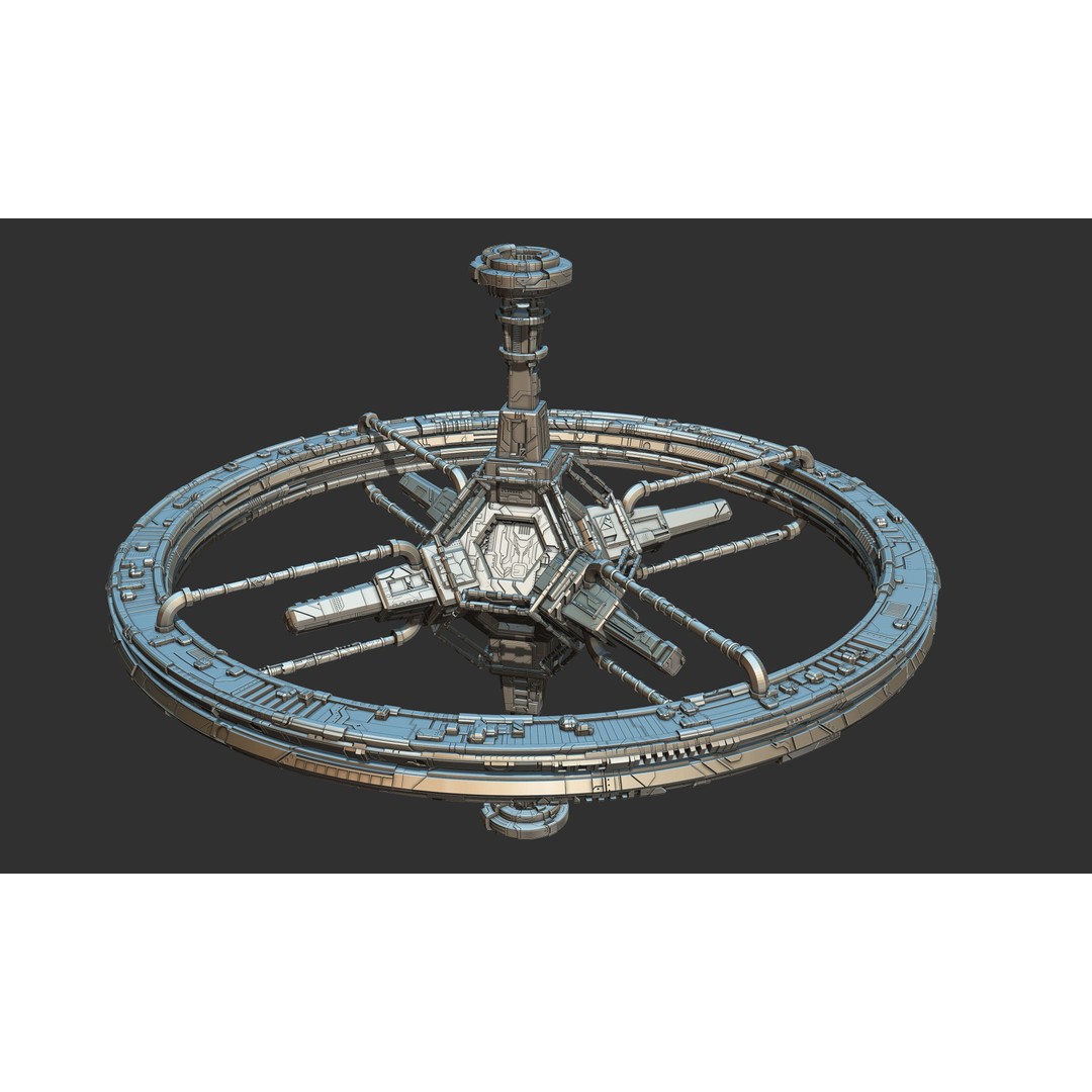 Spaceship 3D Model – Sci-Fi Space Equipment, Game Ready, FBX - View 12
