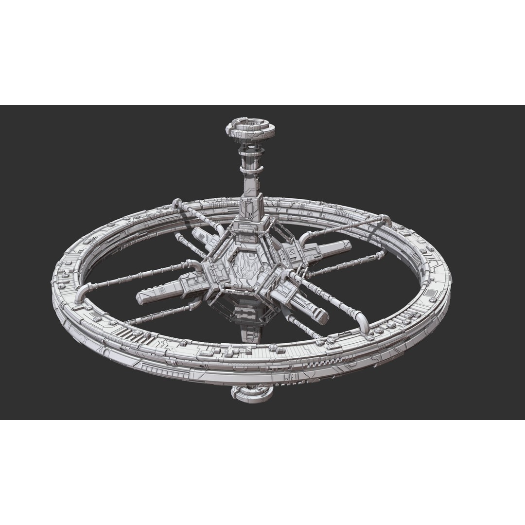 Spaceship 3D Model – Sci-Fi Space Equipment, Game Ready, FBX - View 13