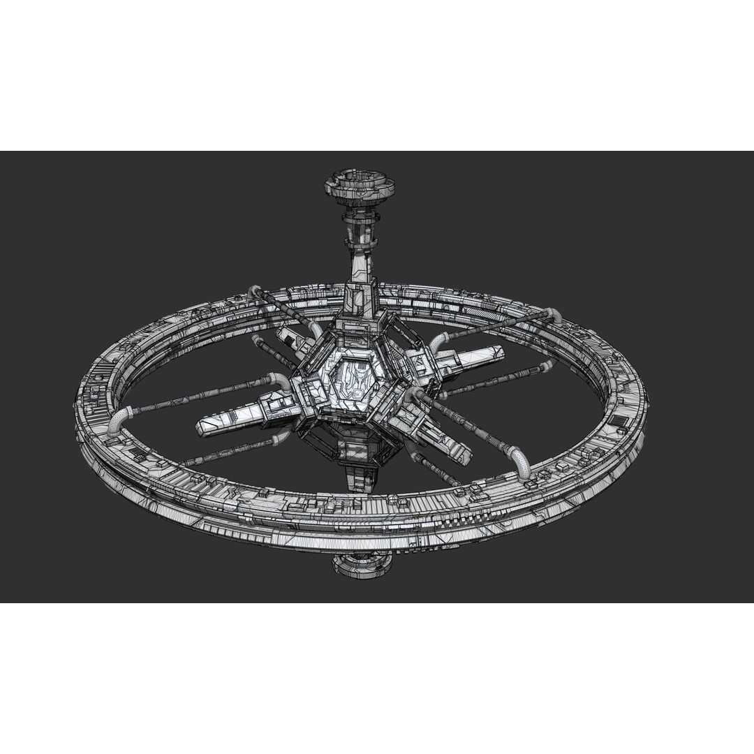 Spaceship 3D Model – Sci-Fi Space Equipment, Game Ready, FBX - View 14
