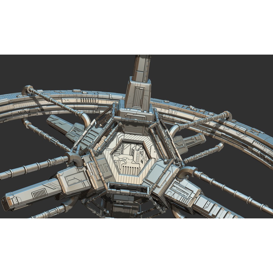 Spaceship 3D Model – Sci-Fi Space Equipment, Game Ready, FBX - View 15