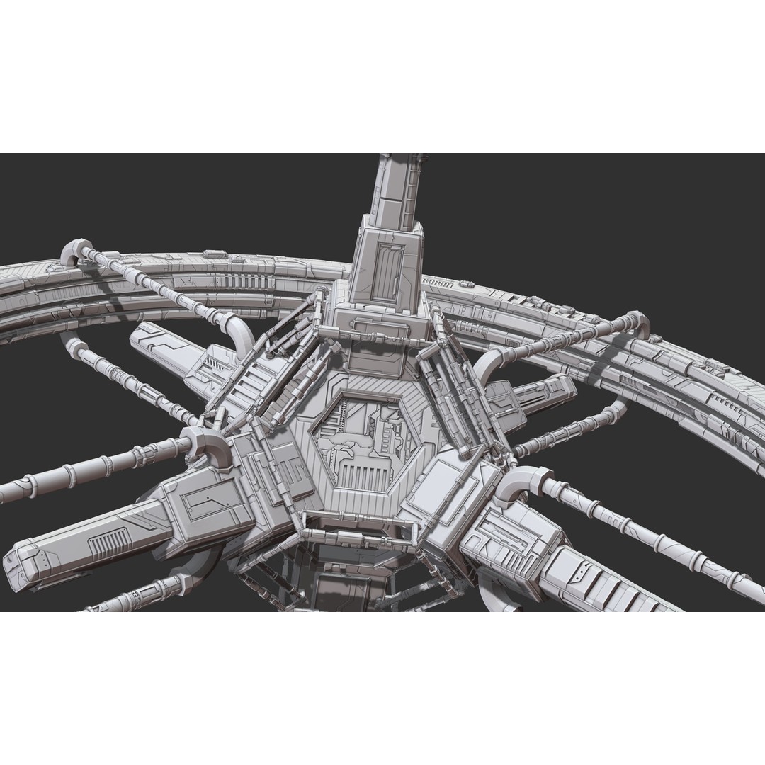 Spaceship 3D Model – Sci-Fi Space Equipment, Game Ready, FBX - View 16
