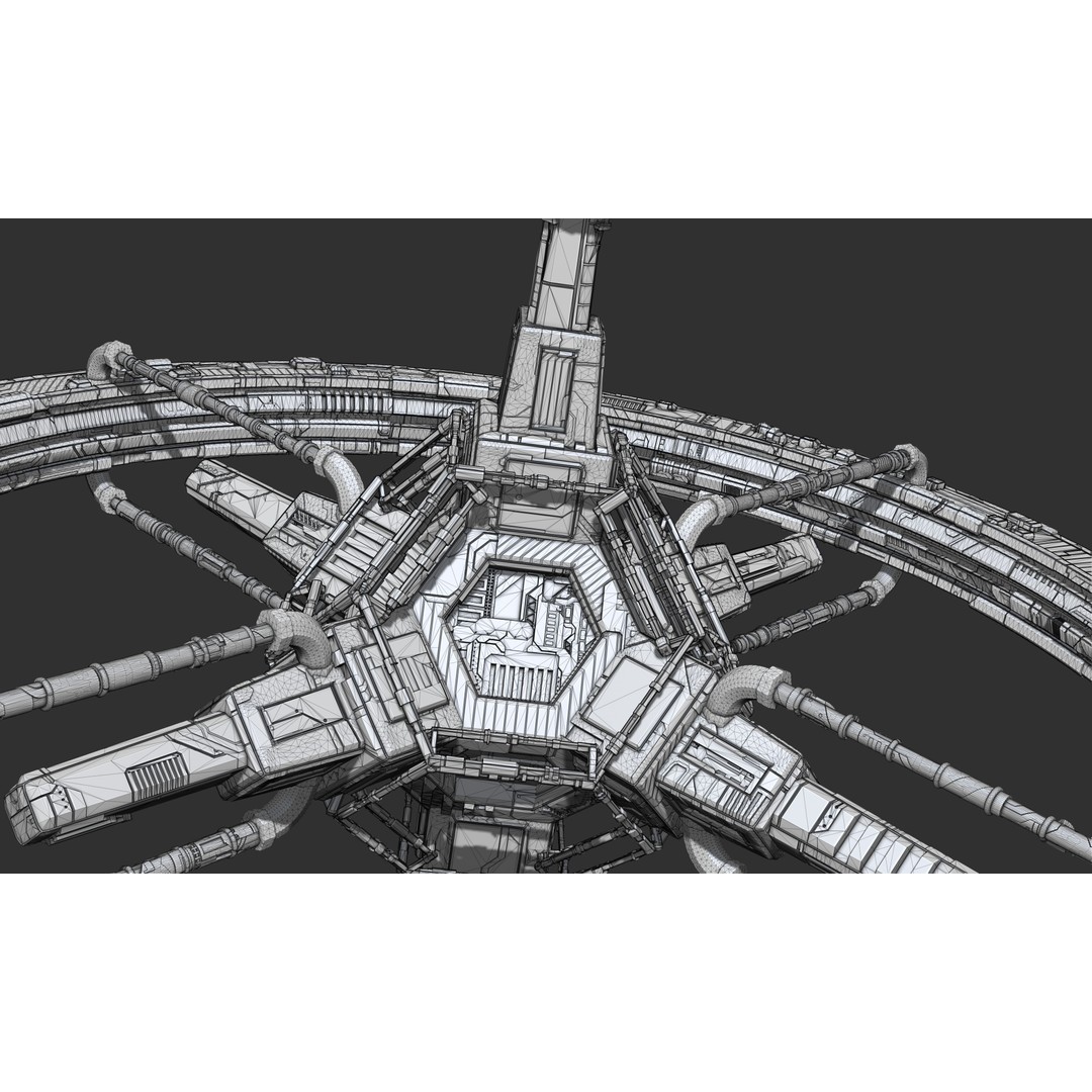 Spaceship 3D Model – Sci-Fi Space Equipment, Game Ready, FBX - View 17