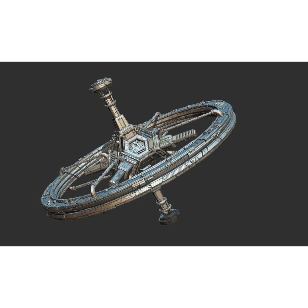 Spaceship 3D Model – Sci-Fi Space Equipment, Game Ready, FBX - View 21