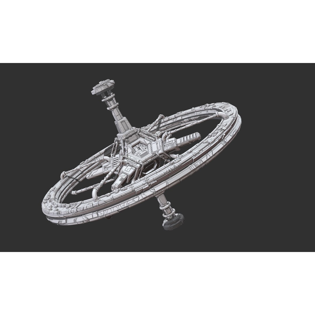 Spaceship 3D Model – Sci-Fi Space Equipment, Game Ready, FBX - View 22