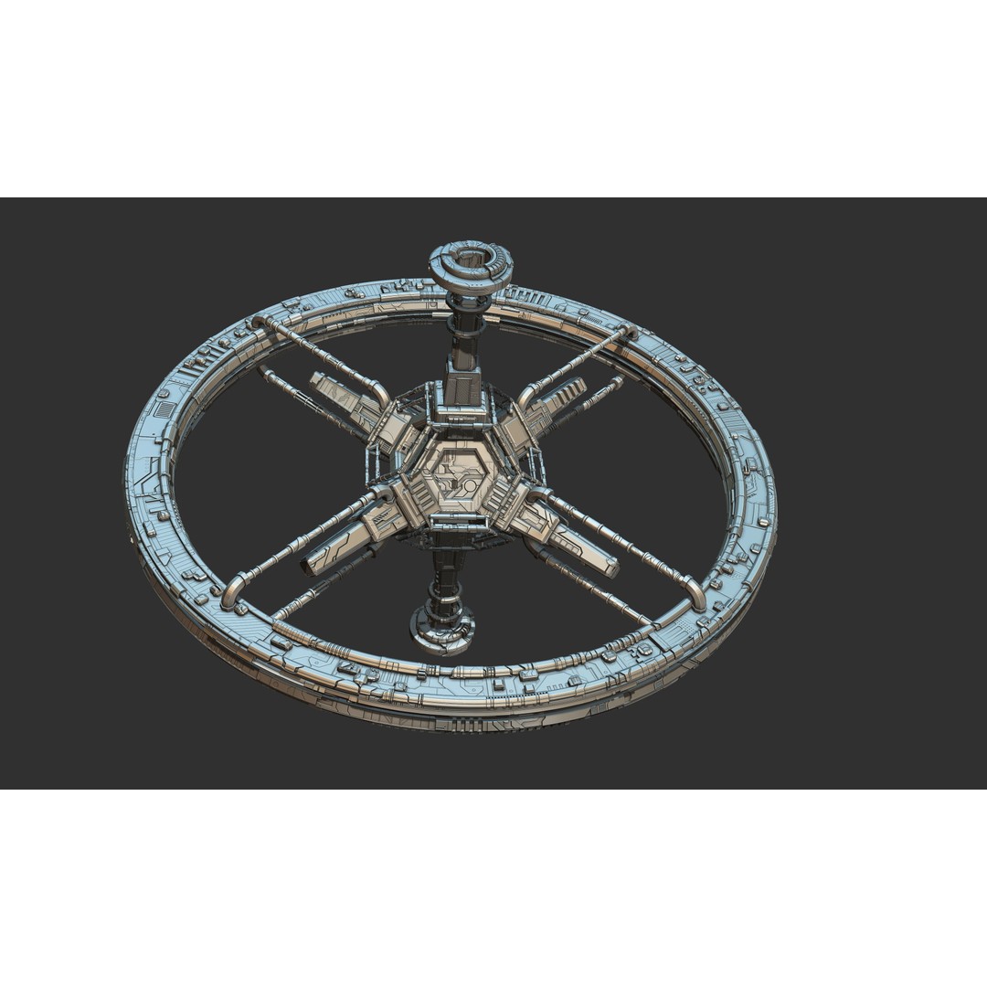 Spaceship 3D Model – Sci-Fi Space Equipment, Game Ready, FBX - View 3