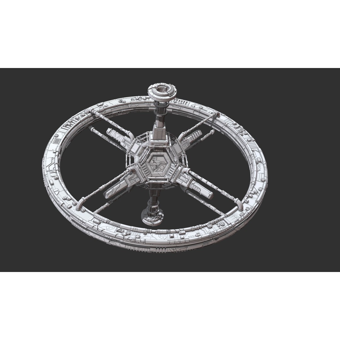 Spaceship 3D Model – Sci-Fi Space Equipment, Game Ready, FBX - View 4