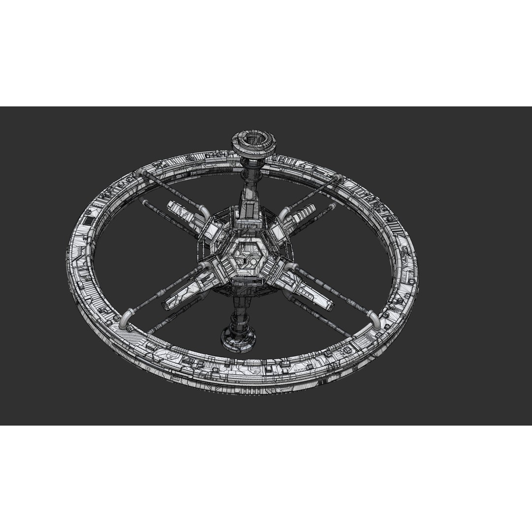 Spaceship 3D Model – Sci-Fi Space Equipment, Game Ready, FBX - View 5