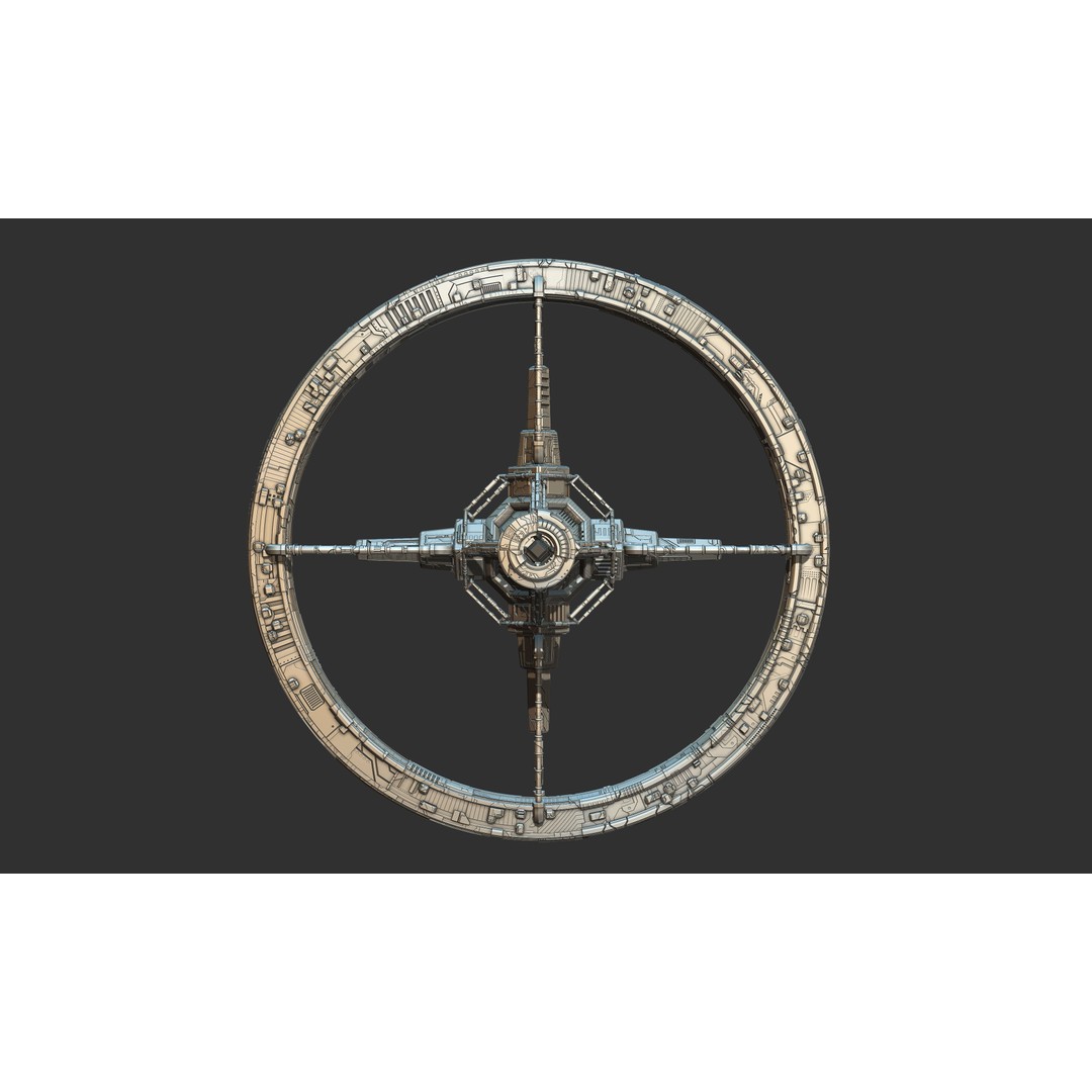 Spaceship 3D Model – Sci-Fi Space Equipment, Game Ready, FBX - View 9