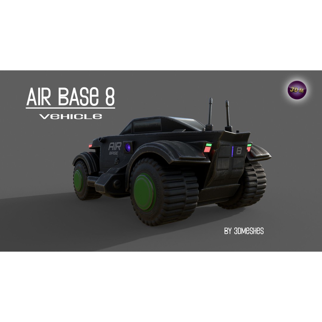 Air Base 8 Car 3D Model – Low Poly PBR Vehicle, FBX Format - View 18