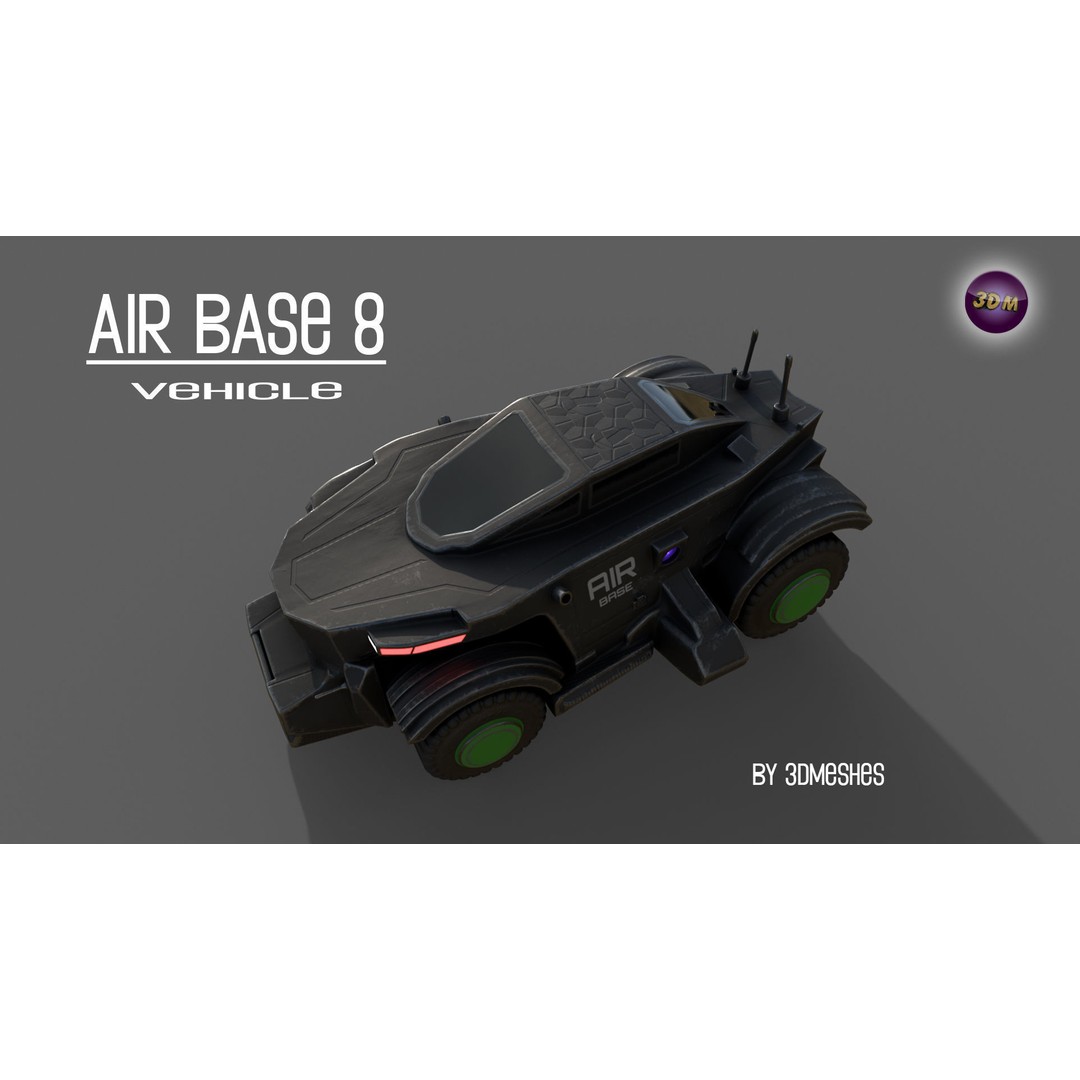 Air Base 8 Car 3D Model – Low Poly PBR Vehicle, FBX Format - View 20