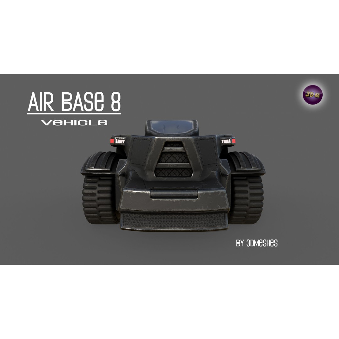 Air Base 8 Car 3D Model – Low Poly PBR Vehicle, FBX Format - View 6