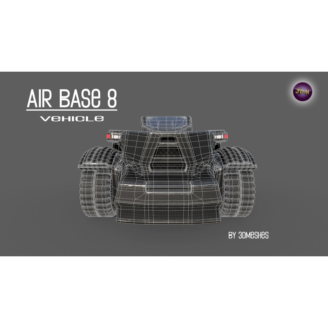 Air Base 8 Car 3D Model – Low Poly PBR Vehicle, FBX Format - View 7