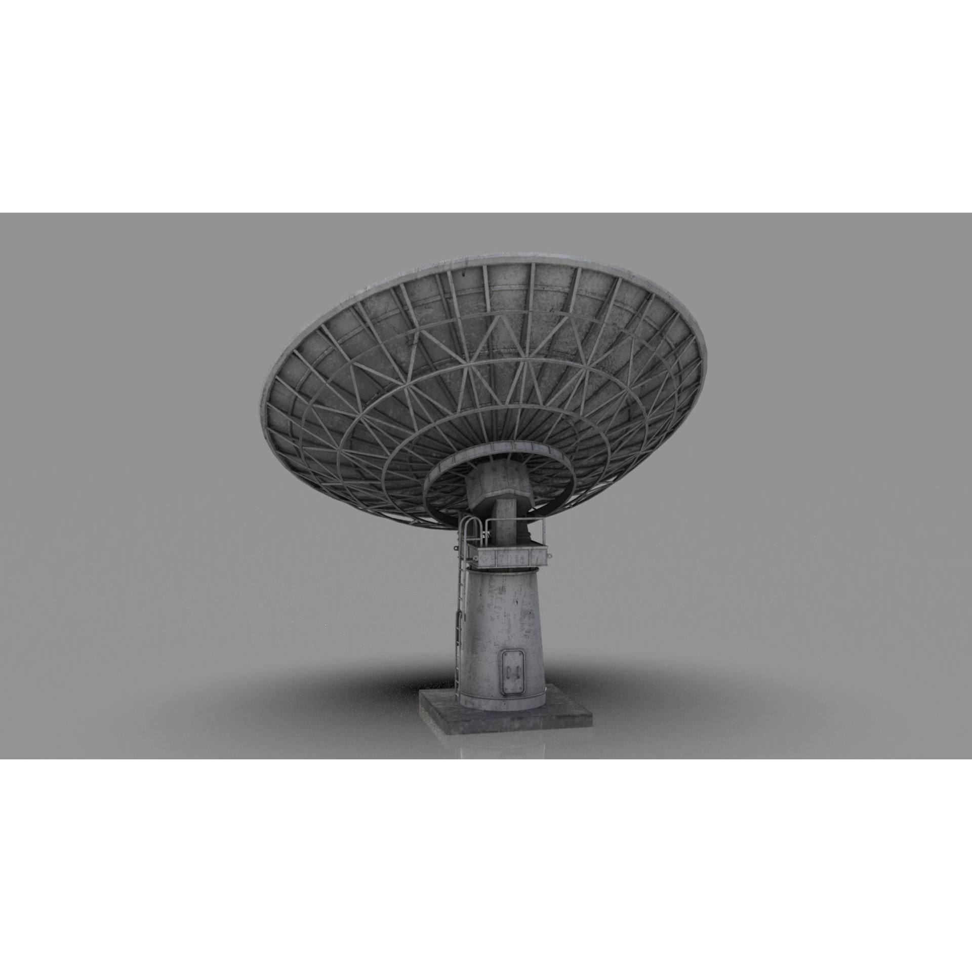 Large Satellite Antenna - Low-Poly Game-Ready 3D Model