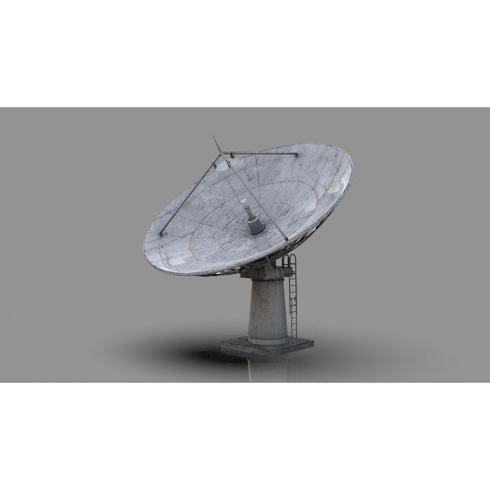 Large Satellite Antenna - Low-Poly Game-Ready 3D Model - View 11