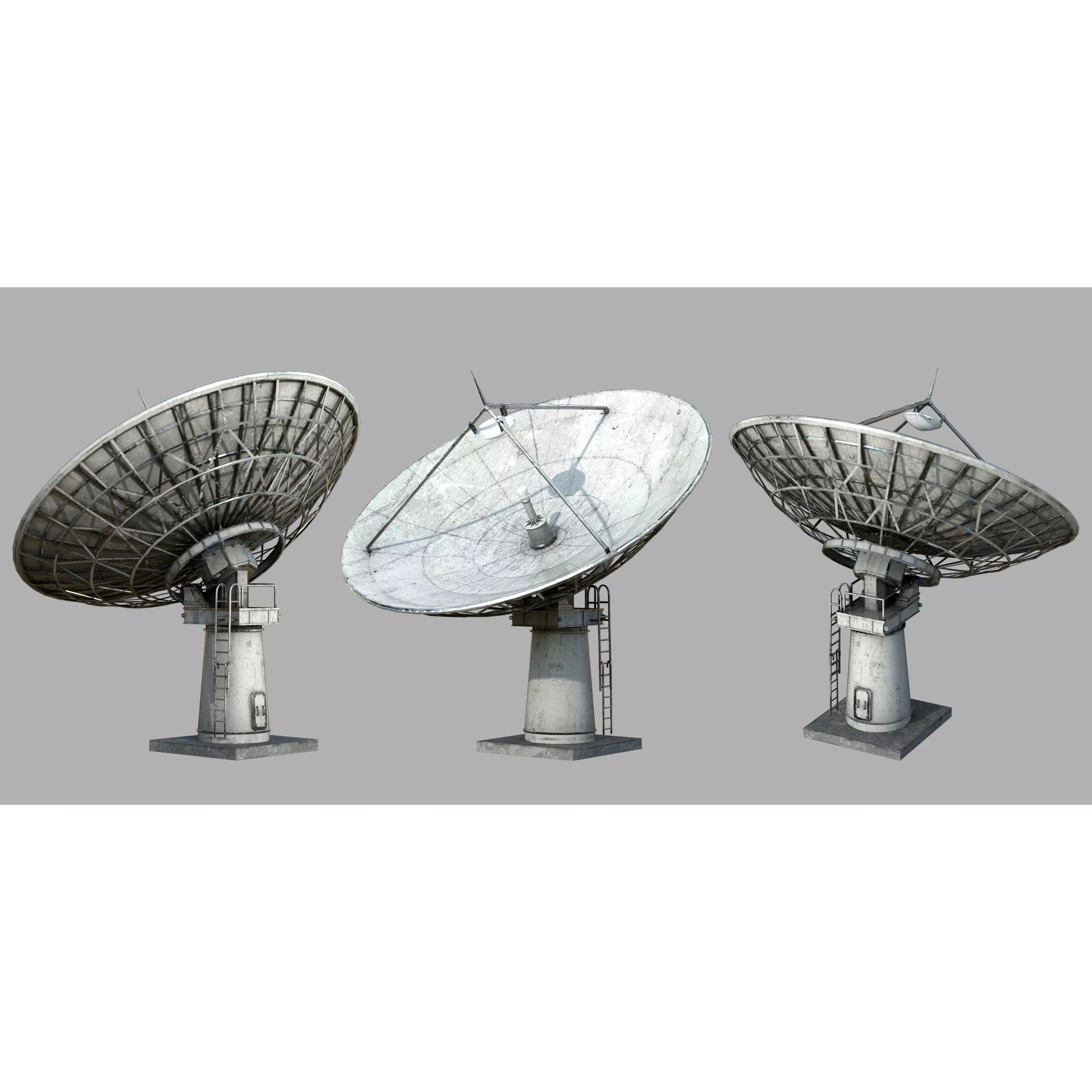 Large Satellite Antenna - Low-Poly Game-Ready 3D Model - View 2