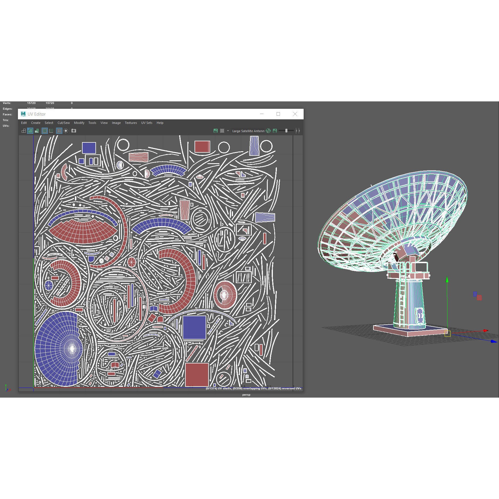 Large Satellite Antenna - Low-Poly Game-Ready 3D Model - View 9