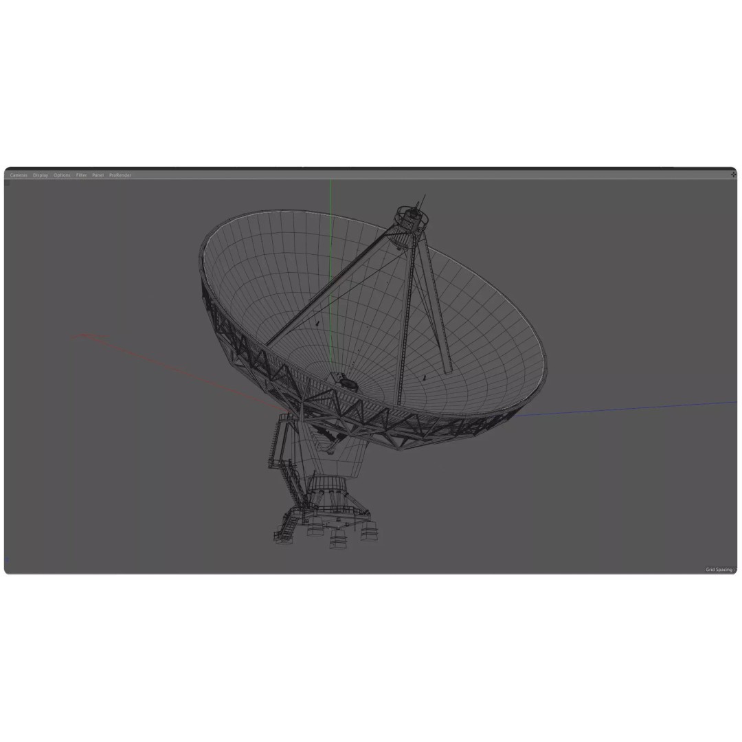 High Detail Radio Telescope 3D Model – Rigged PBR Asset, FBX, OBJ