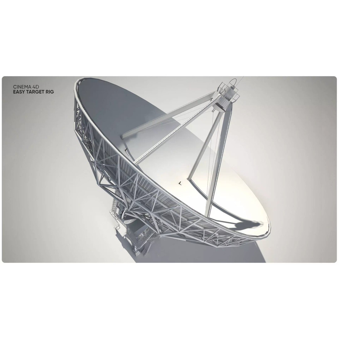 High Detail Radio Telescope 3D Model – Rigged PBR Asset, FBX, OBJ - View 4