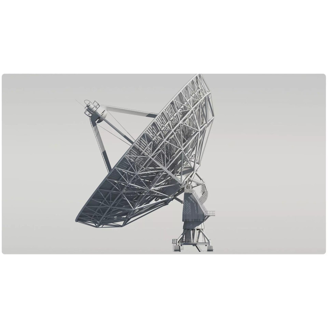 High Detail Radio Telescope 3D Model – Rigged PBR Asset, FBX, OBJ - View 7
