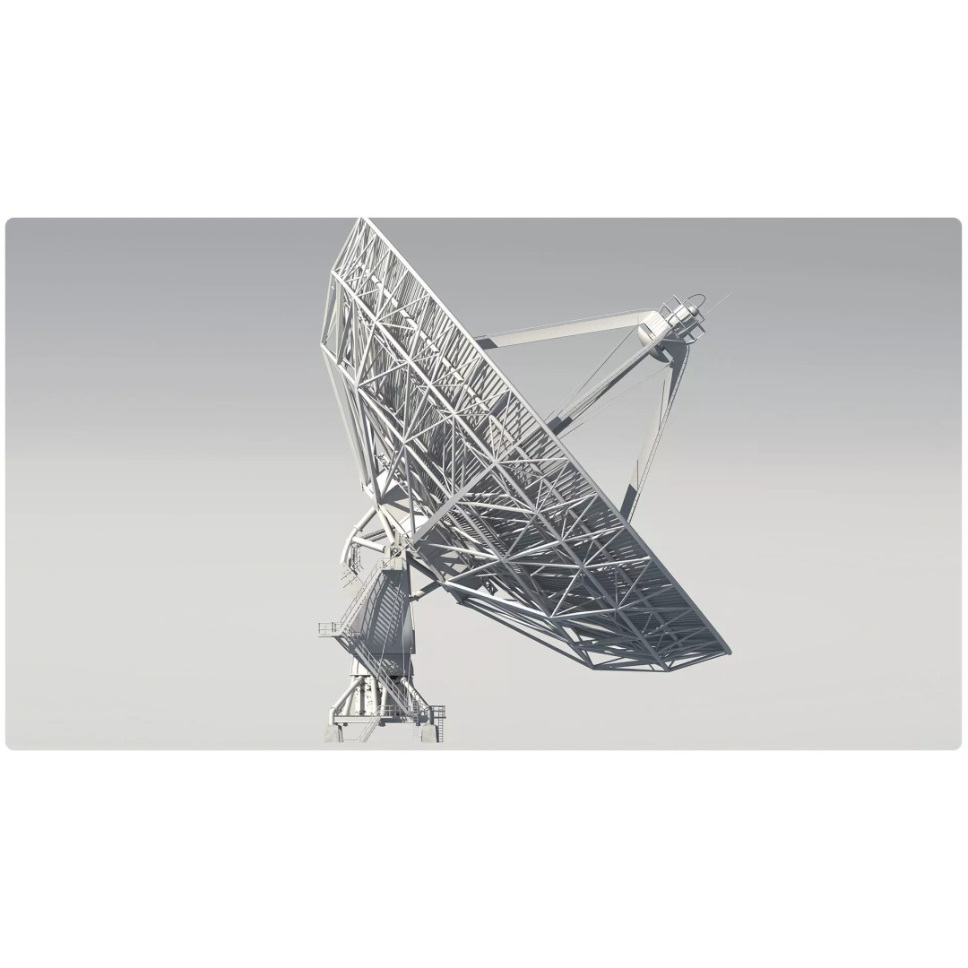 High Detail Radio Telescope 3D Model – Rigged PBR Asset, FBX, OBJ - View 8