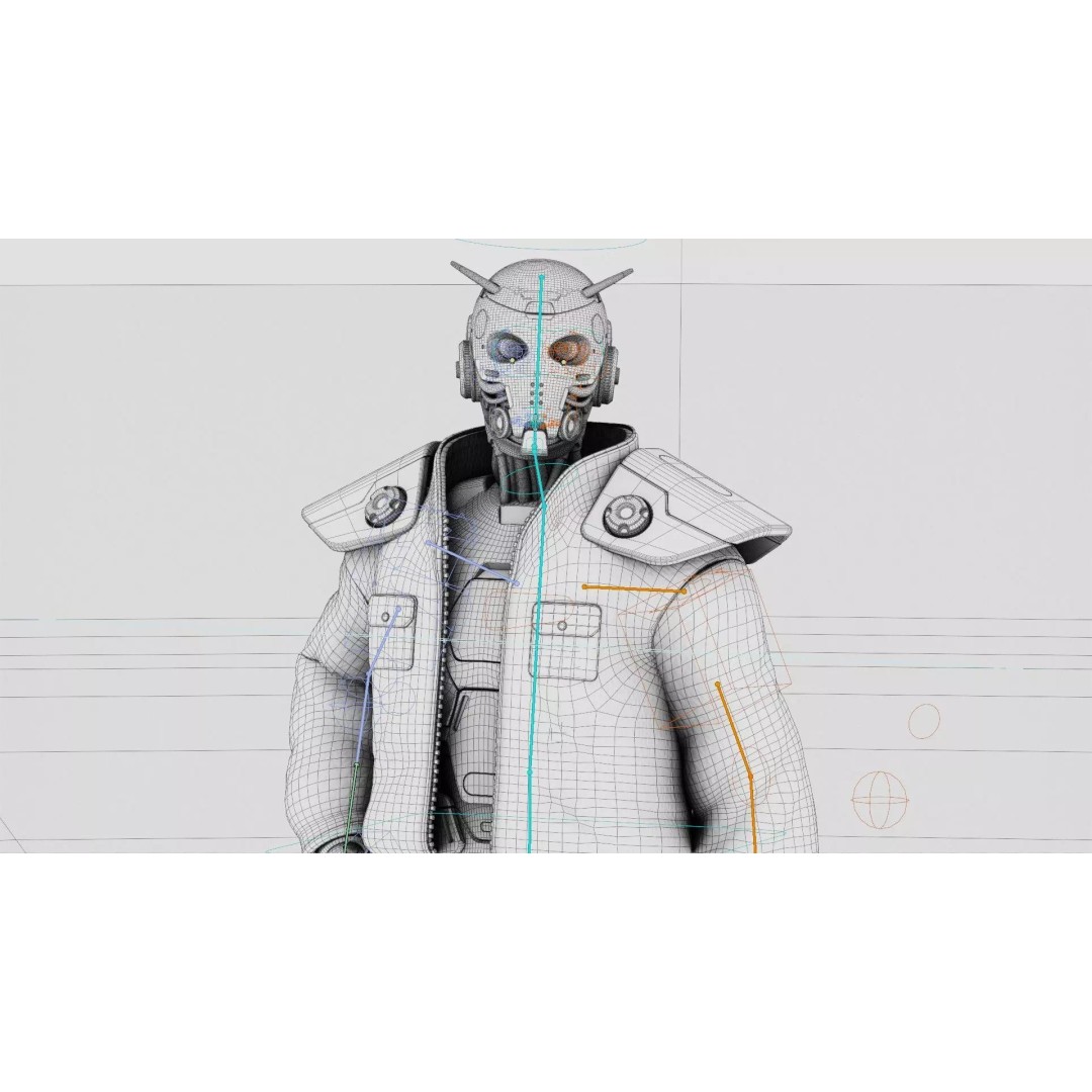 CYBORGTOPIA B-31 3D Model – Rigged Sci-Fi Character for Animation