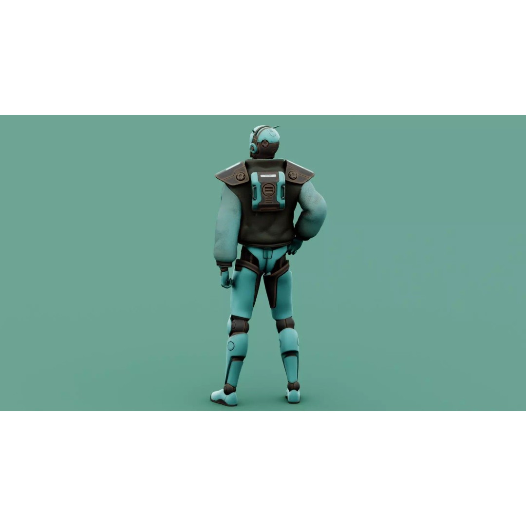 CYBORGTOPIA B-31 3D Model – Rigged Sci-Fi Character for Animation - View 12