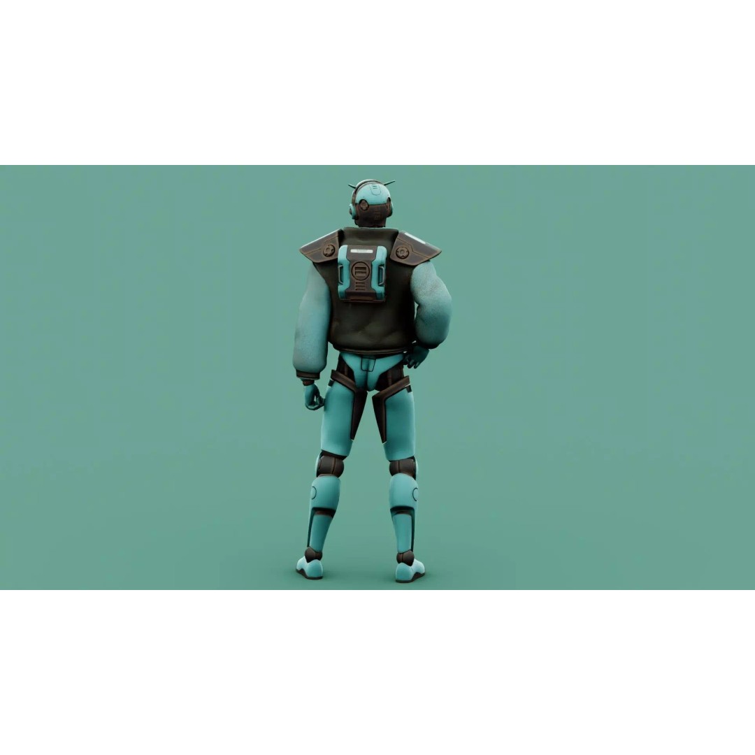 CYBORGTOPIA B-31 3D Model – Rigged Sci-Fi Character for Animation - View 13